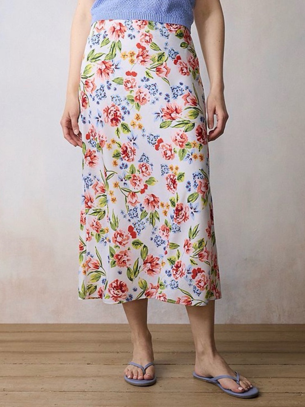 NEW…LC Lauren Conrad Floral Midi Slip Skirt